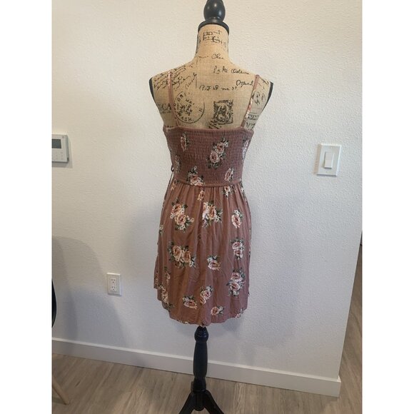 (C-198)Xhilaration Floral Wrap Dress Women’s Medium Pink Button Front Sundress - Picture 4 of 9